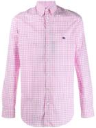 Etro Check Print Logo Shirt - Pink