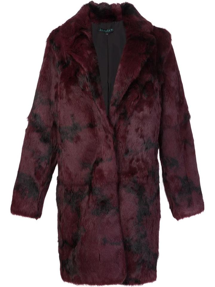 Jocelyn Camouflage Fur Coat, Women's, Size: Small, Pink/purple, Polyester/rabbit Fur
