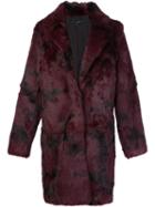 Jocelyn Camouflage Fur Coat, Women's, Size: Small, Pink/purple, Polyester/rabbit Fur