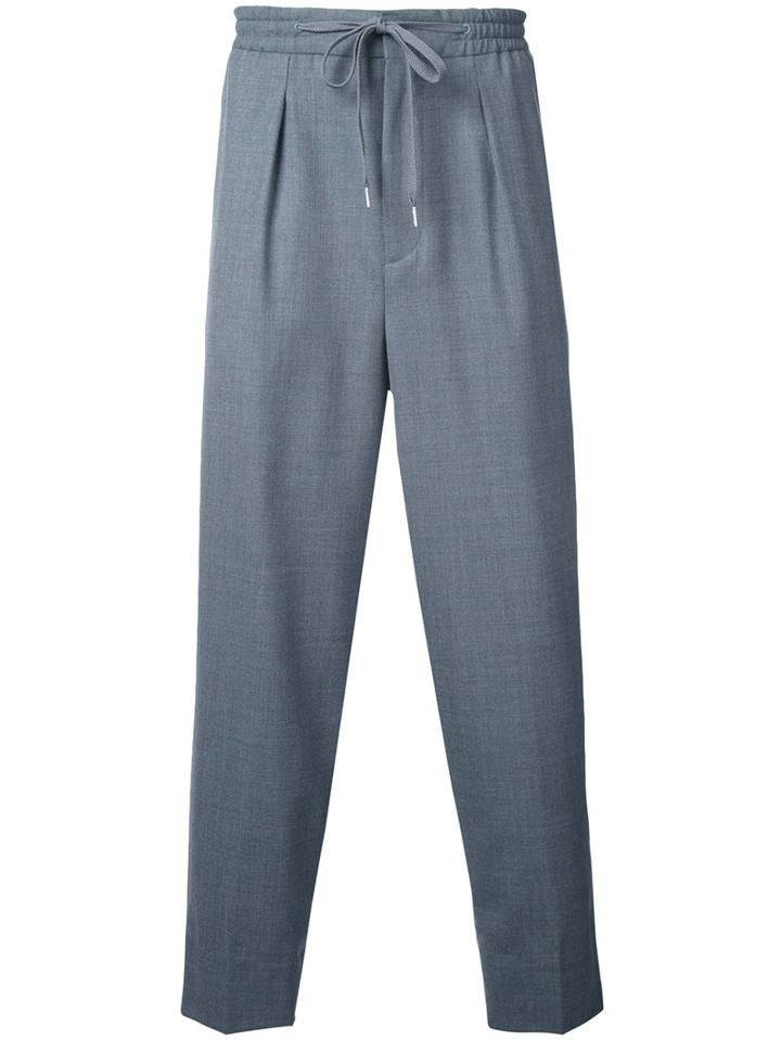 Monkey Time Elastic Waistband Trousers, Men's, Size: Large, Grey, Polyester/wool