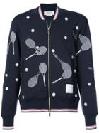 Thom Browne Tennis Embroidery Zipped Sweatshirt - Blue