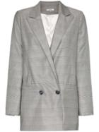 Ganni Merkel Double-breasted Checked Blazer - Grey