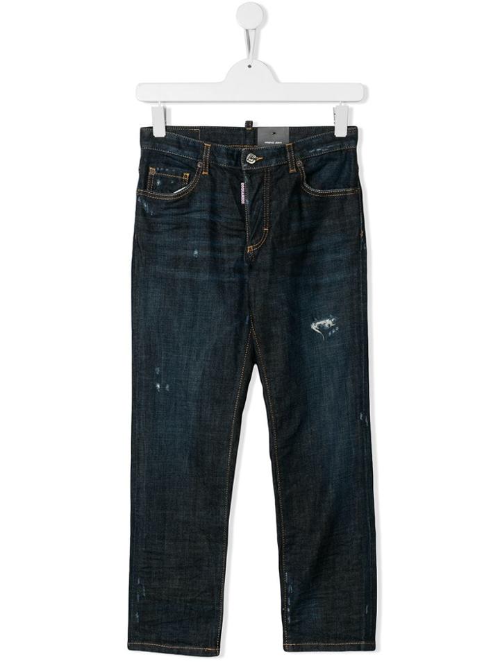 Dsquared2 Kids Distressed Detail Jeans - Blue
