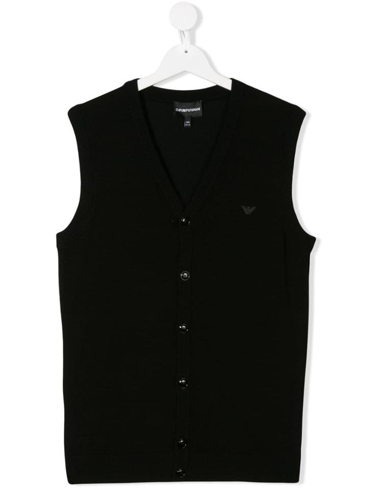 Emporio Armani Kids Teen Buttoned Waistcoat - Black