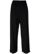 Paul Smith Cady Button Cuff Trousers, Women's, Size: 44, Black, Spandex/elastane/viscose