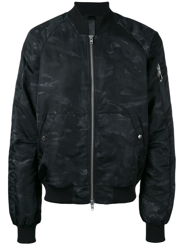 Odeur - 'ultra' Printed Bomber Jacket - Unisex - Nylon - Xs, Black, Nylon