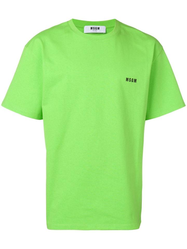Msgm Loose-fit Logo T-shirt - Green