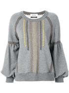 Muveil Embroidered Sweater - Grey