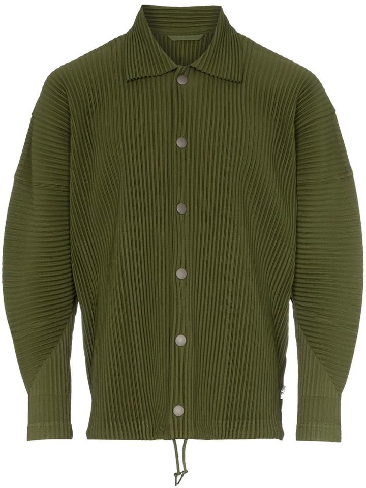 Homme Plissé Issey Miyake Coach Plissé Shirt Jacket - 105 - Green