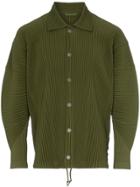 Homme Plissé Issey Miyake Coach Plissé Shirt Jacket - 105 - Green