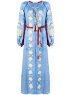 Vita Kin Belted Kaftan Dress - Blue