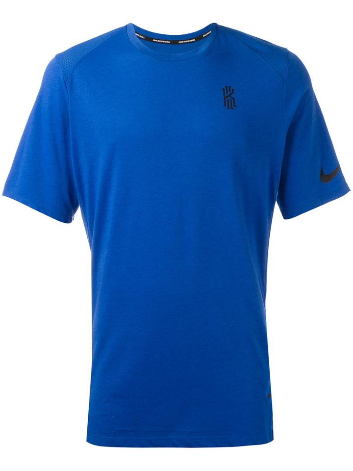 Nike Logo T-shirt, Men's, Size: Medium, Blue, Cotton/polyester/viscose
