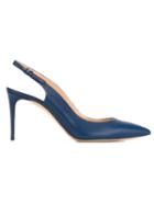 Casadei Sling Back Pumps, Women's, Size: 38.5, Blue, Leather