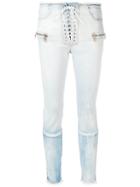 Unravel Project Lace-up Skinny Jeans - Blue
