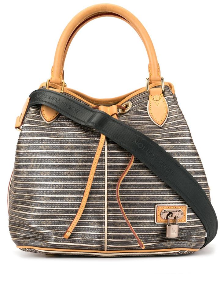 Louis Vuitton Pre-owned Striped Logo Print Tote - Brown