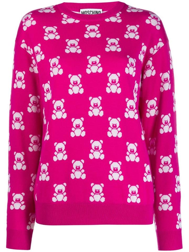 Moschino Teddy Bear Intarsia Jumper - Pink