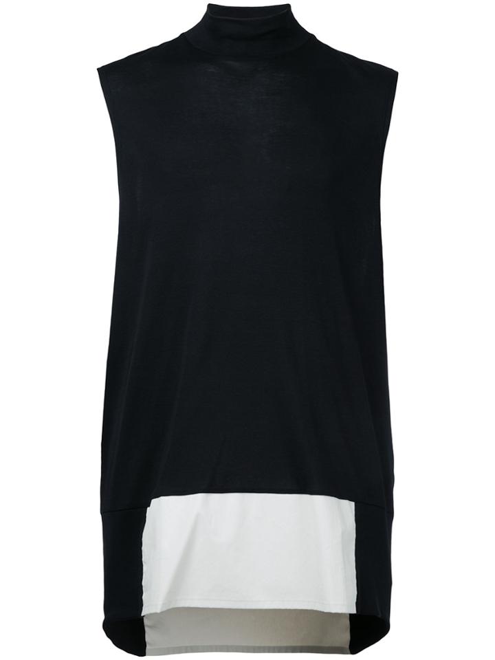 Berthold Asymmetric Sleeveless T-shirt - Black