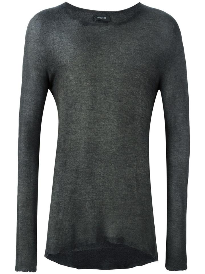 Avant Toi Raw-edge Jumper - Grey