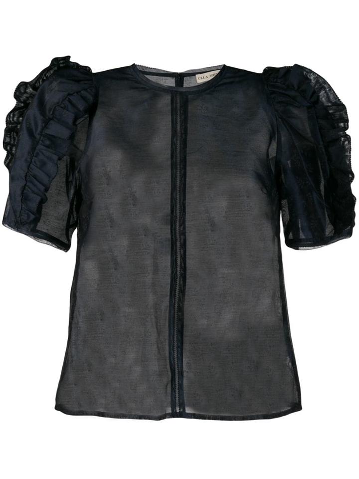 Ulla Johnson Frill Short-sleeve Blouse - Blue