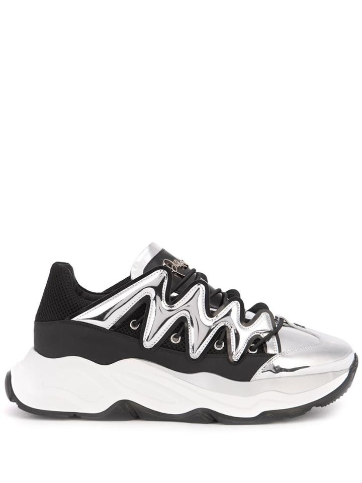 Philipp Plein Zigzag Panelled Sneakers - Black