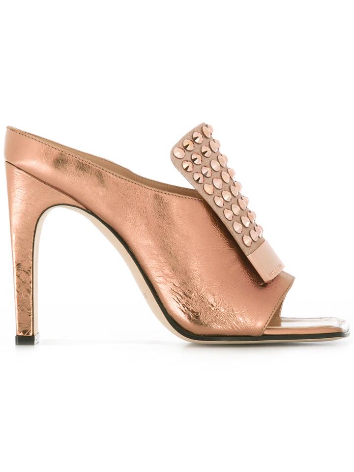 Sergio Rossi Studded Trim Sandals - Metallic