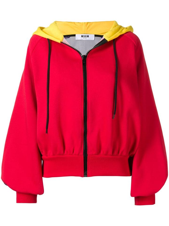 Msgm Contrast Panels Jacket - Red