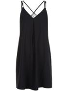 Alice+olivia Cross Back Lace Panel Mini Dress, Women's, Size: Small, Black, Polyester/spandex/elastane/silk
