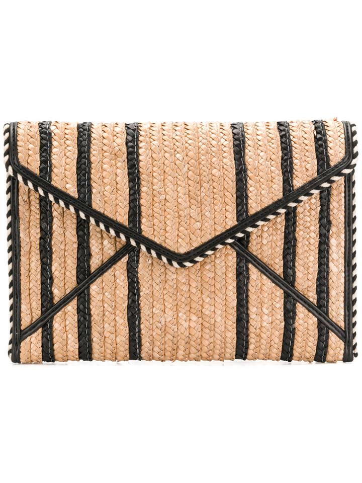Rebecca Minkoff Striped Envelope Clutch Bag - Nude & Neutrals