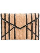 Rebecca Minkoff Striped Envelope Clutch Bag - Nude & Neutrals
