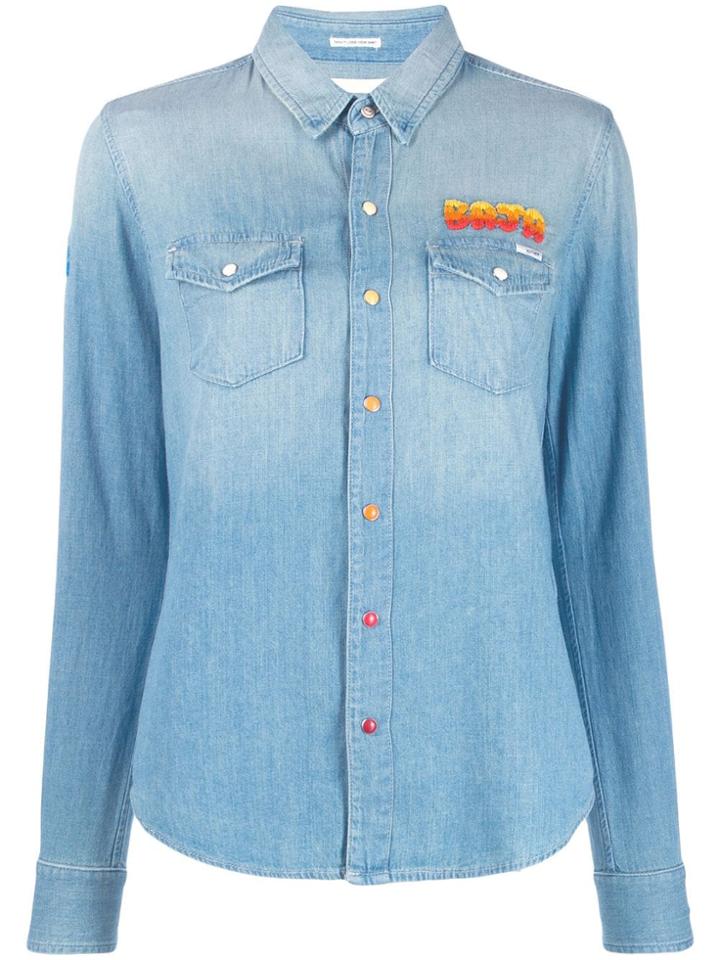 Mother Embroidered Shirt - Blue