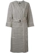 Hope - Striped Wrap Dress - Women - Cotton/elastolefin - 36, Black, Cotton/elastolefin