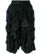 Faith Connexion - Ruffled Knee-length Shorts - Women - Silk - Xs, Black, Silk