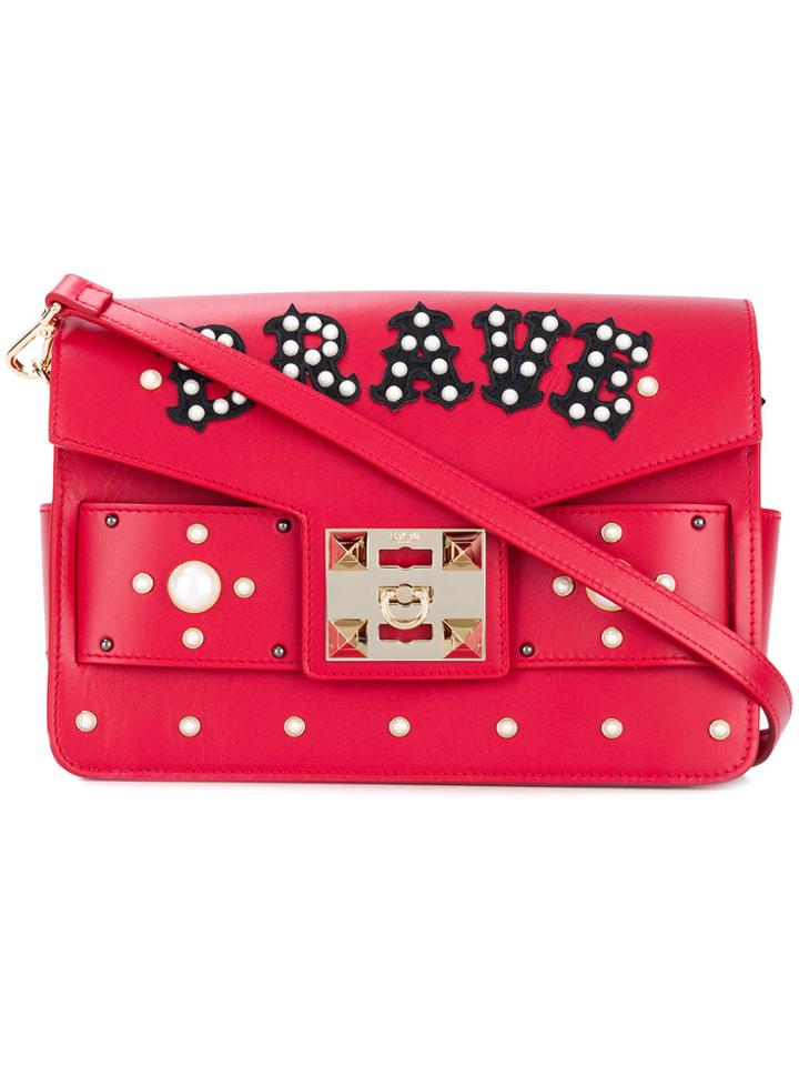 Salar Embellished Shoulder Bag - Red