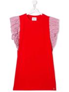 Mariuccia Milano Kids Ruffle Sleeve Dress - Red