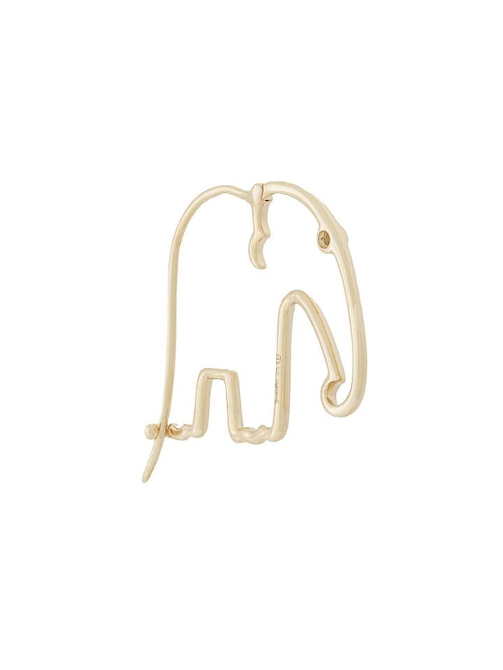 Yvonne Léon 9kt Gold And Diamond Elephant Earring