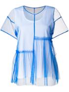 P.a.r.o.s.h. Tulle Overlay T-shirt - Blue