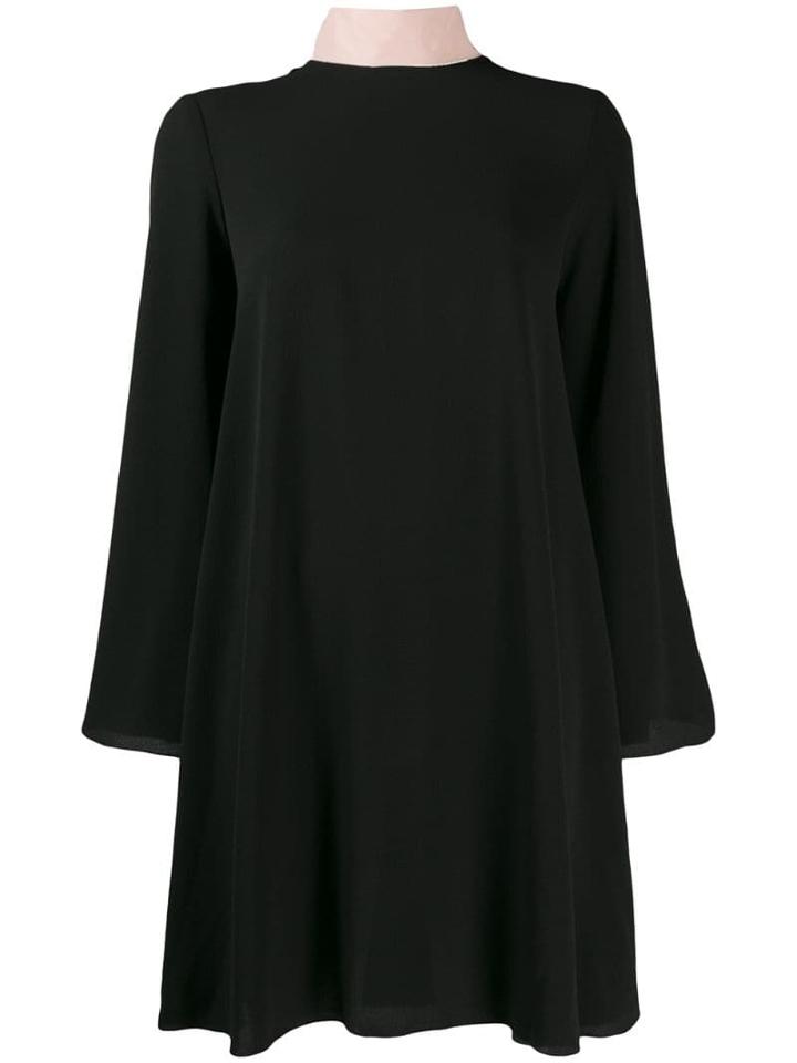 Be Blumarine Tie Neck Shift Dress - Black