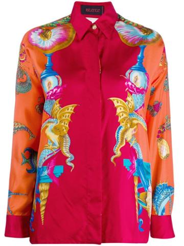Istante By Gianni Versace Vintage Graphic Print Shirt - Red