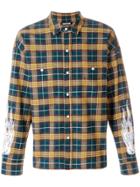 Adaptation Flame Print Plaid Shirt - Yellow & Orange