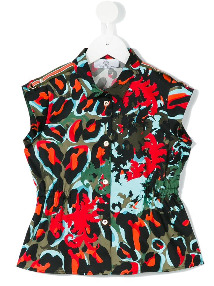 Young Versace - Printed Shirt - Kids - Cotton/spandex/elastane - 6 Yrs, Black