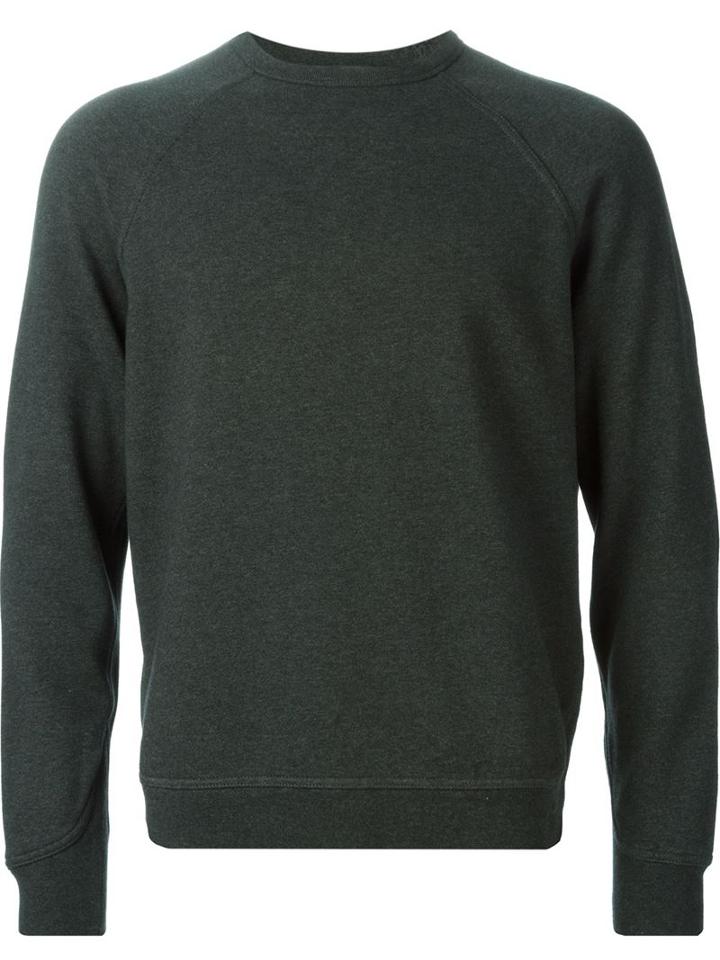 T By Alexander Wang Crew Neck Sweatshirt, Men's, Size: Xs, Grey, Cotton/polyester/spandex/elastane