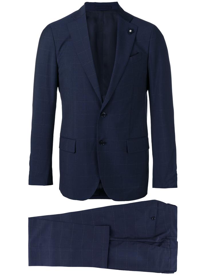 Lardini Two-piece Suit, Men's, Size: 50, Blue, Cotton/cupro/viscose/wool