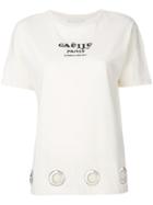 Gaelle Bonheur Short Sleeved Eyelet T-shirt - White