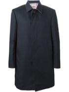 Thom Browne Classic Raincoat, Men's, Size: 0, Blue, Cotton/polyester/cupro