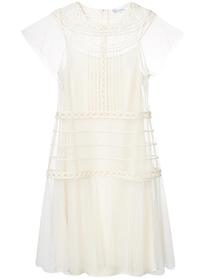 Red Valentino Short Embroidered Dress - Nude & Neutrals