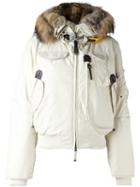 Parajumpers Fur Hood Cropped Jacket, Women's, Size: Medium, Nude/neutrals, Polyamide/polyester/feather Down/racoon Fur