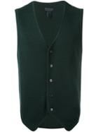 Lardini Button Front Waistcoat, Men's, Size: 52, Green, Wool