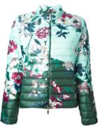 Moncler Floral Padded Jacket, Women's, Size: 0, Green, Polyamide