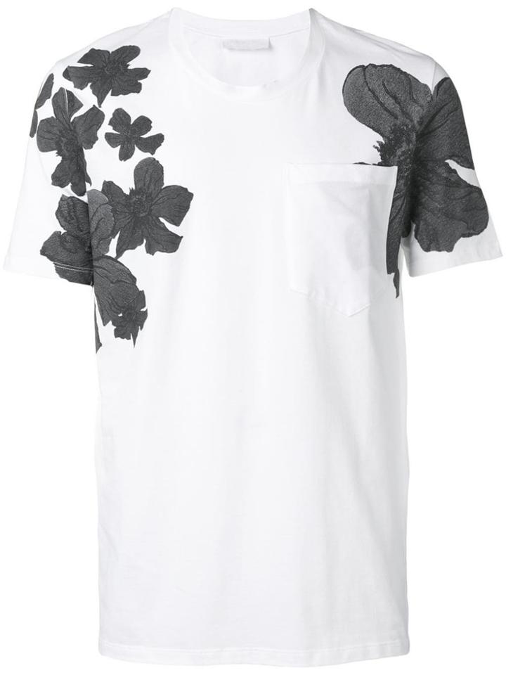 Neil Barrett Floral Pattern Pocket T-shirt - White