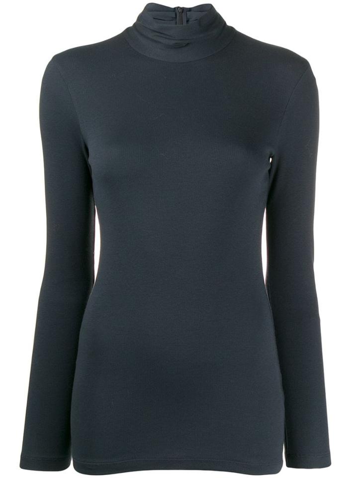 Brunello Cucinelli Turtle-neck Fitted Top - Blue